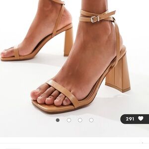 Elegant Tan Block Heel Sandals
